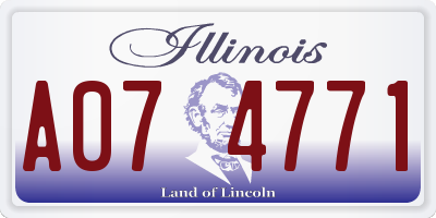 IL license plate A074771