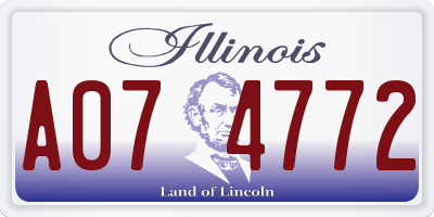 IL license plate A074772