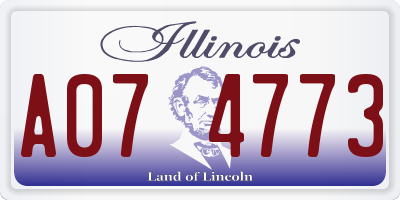 IL license plate A074773