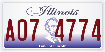 IL license plate A074774