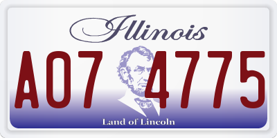 IL license plate A074775