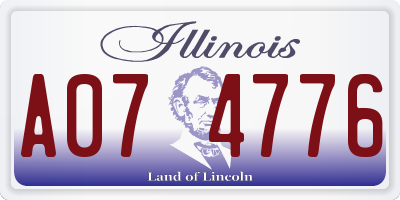 IL license plate A074776