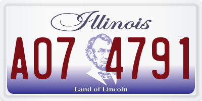 IL license plate A074791