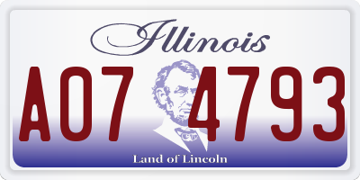 IL license plate A074793