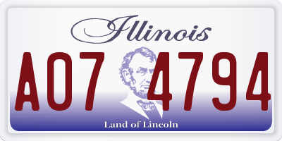 IL license plate A074794