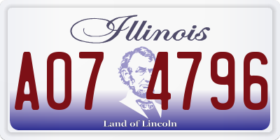 IL license plate A074796