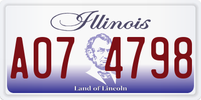 IL license plate A074798