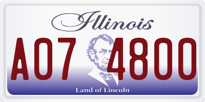 IL license plate A074800