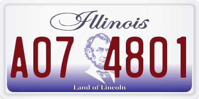 IL license plate A074801