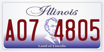 IL license plate A074805