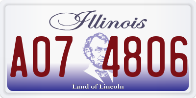 IL license plate A074806