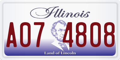 IL license plate A074808