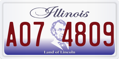 IL license plate A074809