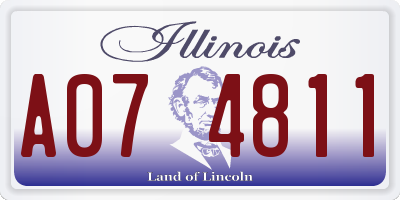 IL license plate A074811