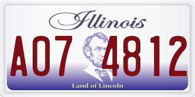 IL license plate A074812