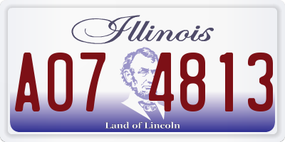 IL license plate A074813