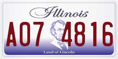 IL license plate A074816