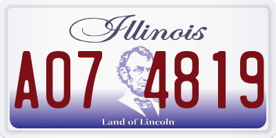 IL license plate A074819