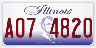 IL license plate A074820