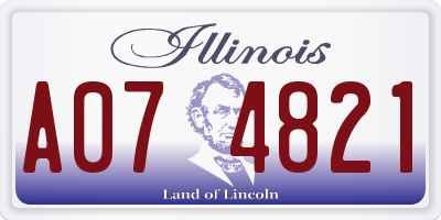 IL license plate A074821