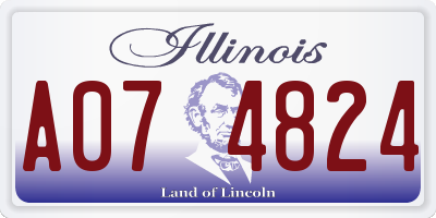 IL license plate A074824