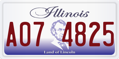 IL license plate A074825