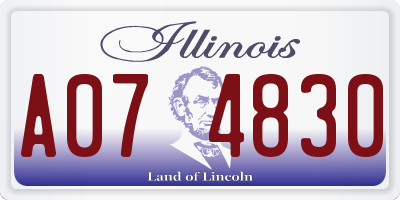 IL license plate A074830