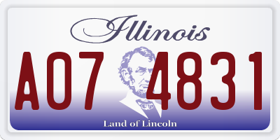 IL license plate A074831