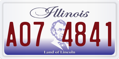 IL license plate A074841
