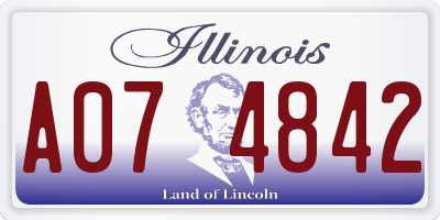 IL license plate A074842