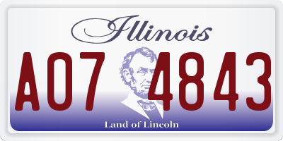 IL license plate A074843