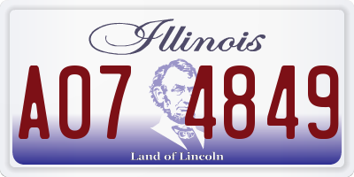 IL license plate A074849
