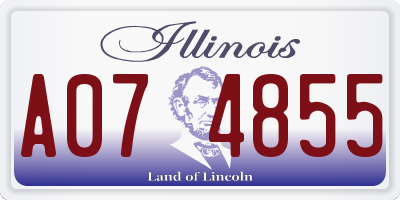 IL license plate A074855