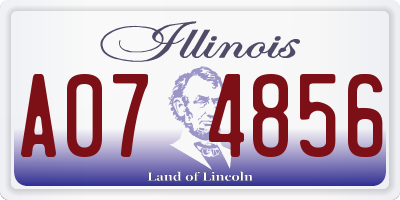 IL license plate A074856