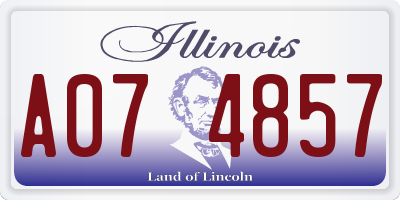 IL license plate A074857