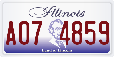 IL license plate A074859