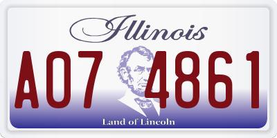 IL license plate A074861