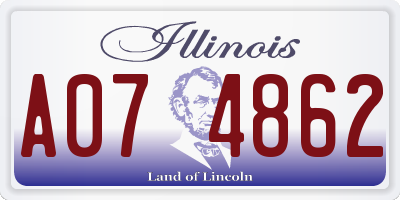 IL license plate A074862
