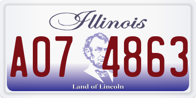 IL license plate A074863