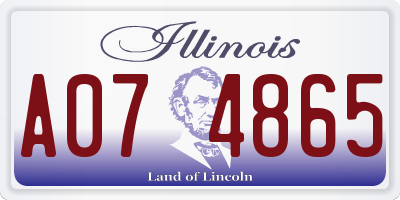 IL license plate A074865