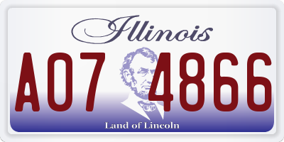 IL license plate A074866
