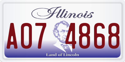 IL license plate A074868