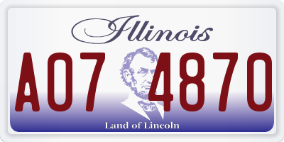 IL license plate A074870