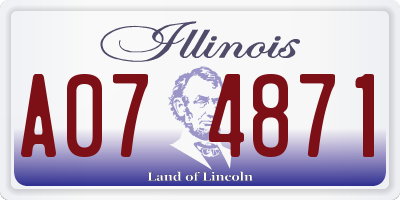IL license plate A074871