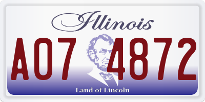 IL license plate A074872