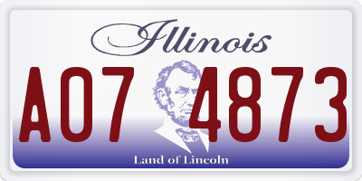 IL license plate A074873