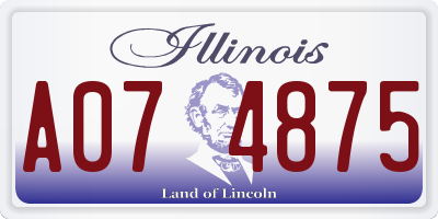 IL license plate A074875