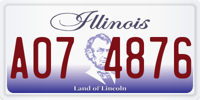 IL license plate A074876