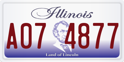 IL license plate A074877