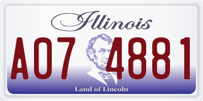 IL license plate A074881